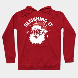 Sleighing It Santa Claus Funny Christmas Santa's Sleigh Xmas Hoodie